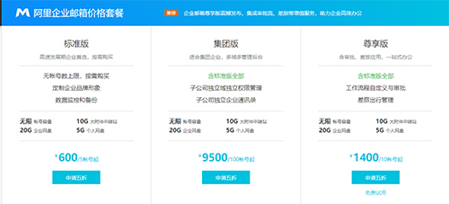企业邮箱价格套餐 企业邮箱价格套餐